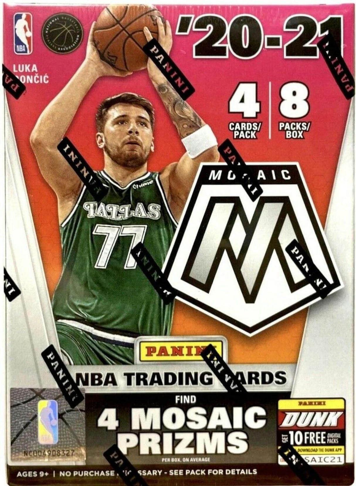 2020/21 Panini Mosaic Basketball 8-Pack Blaster Box (Orange Fluorescent Prizms!)