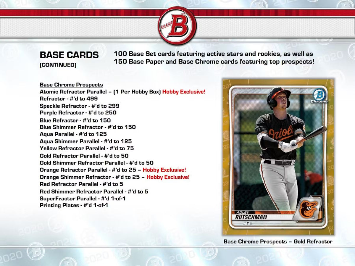 2020 Bowman Baseball Hobby Box