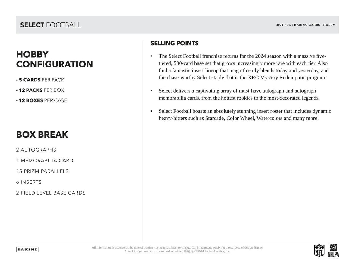 2024 Panini Select Football Hobby Pack