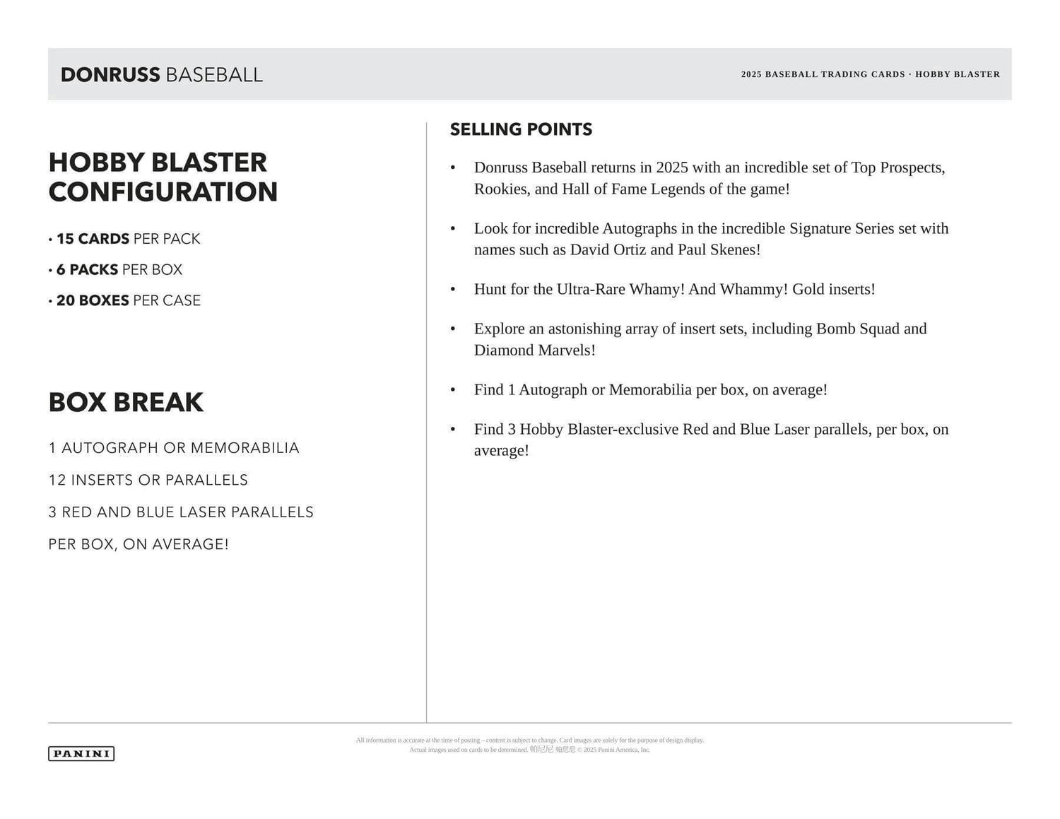 2025 Panini Donruss Baseball 6-Pack Blaster Box