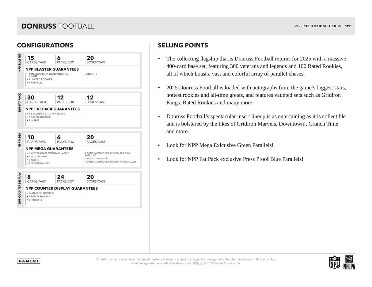 2025 Panini Donruss Football Jumbo Value Fat Pack 12-Pack Box