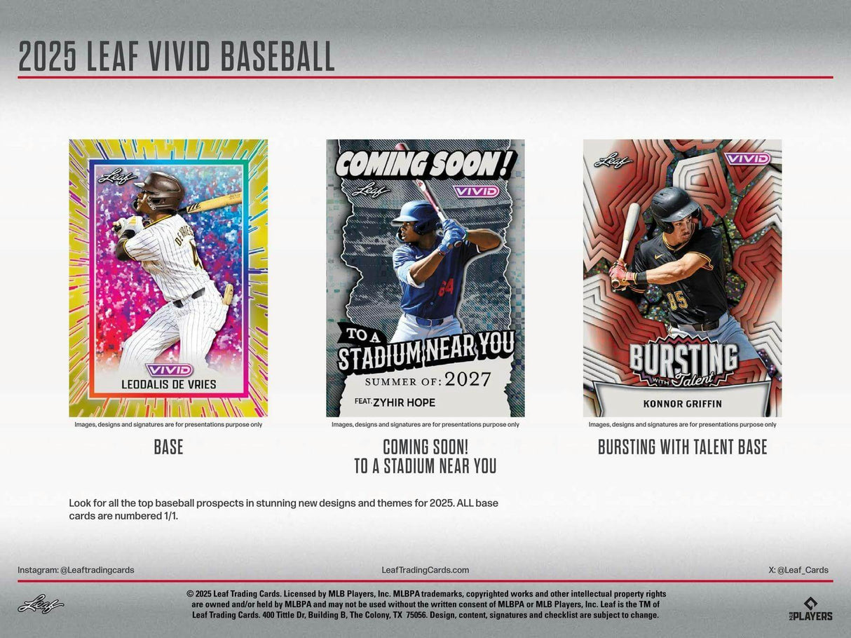 2025 Leaf Vivid Baseball Hobby Jumbo Box