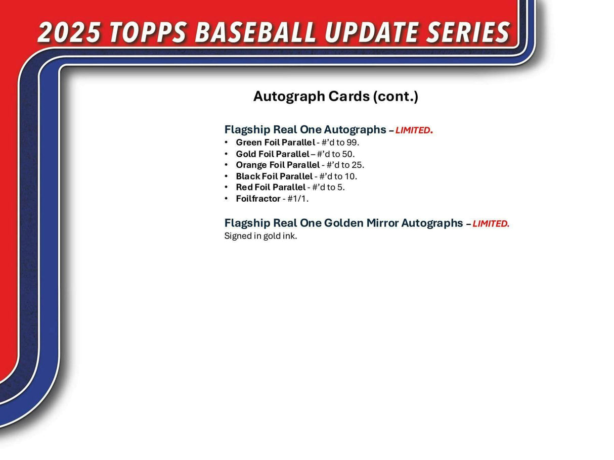 2025 Topps Update Series Baseball Hobby Pack