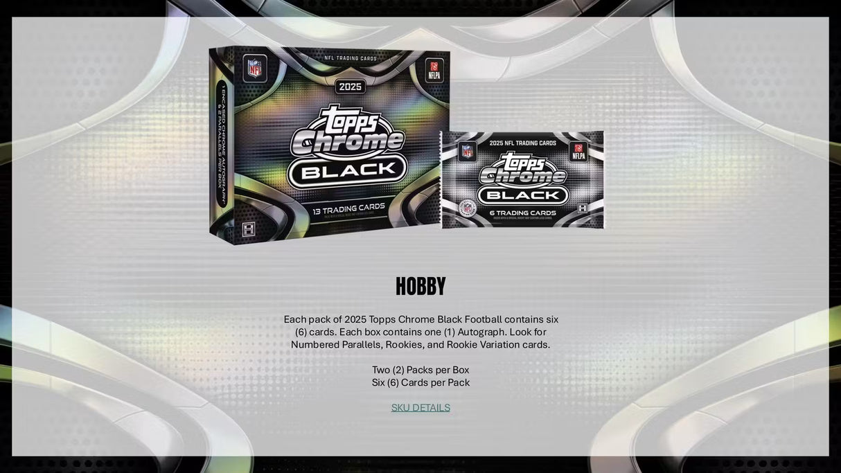 2025 Topps Chrome Black Football Hobby 12-Box Case