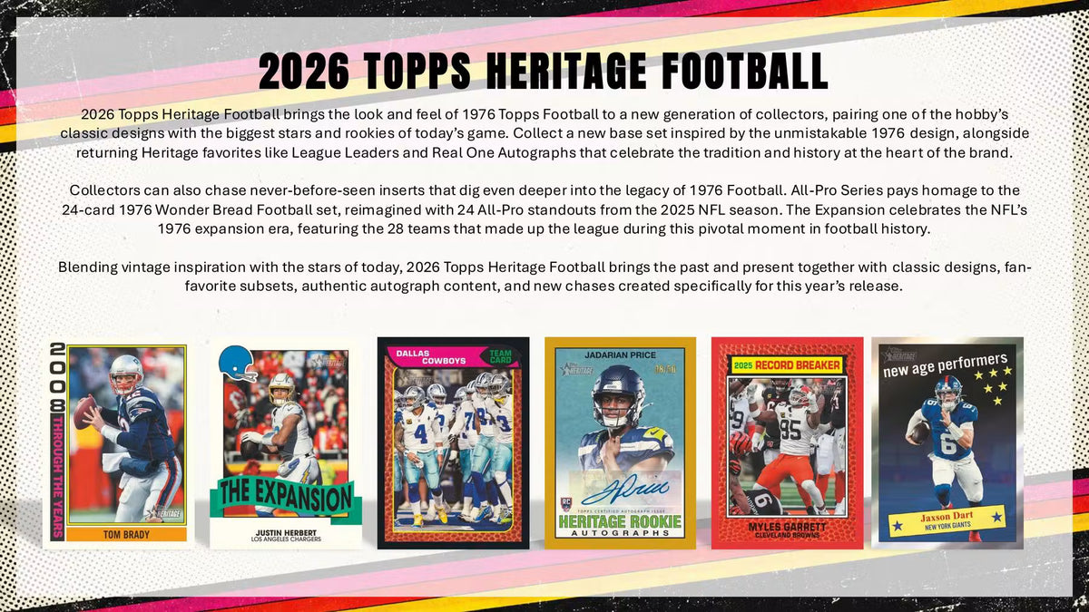 2026 Topps Heritage Football Hobby Box
