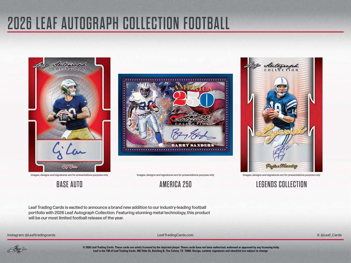 2026 Leaf Autograph Collection Football Hobby Box