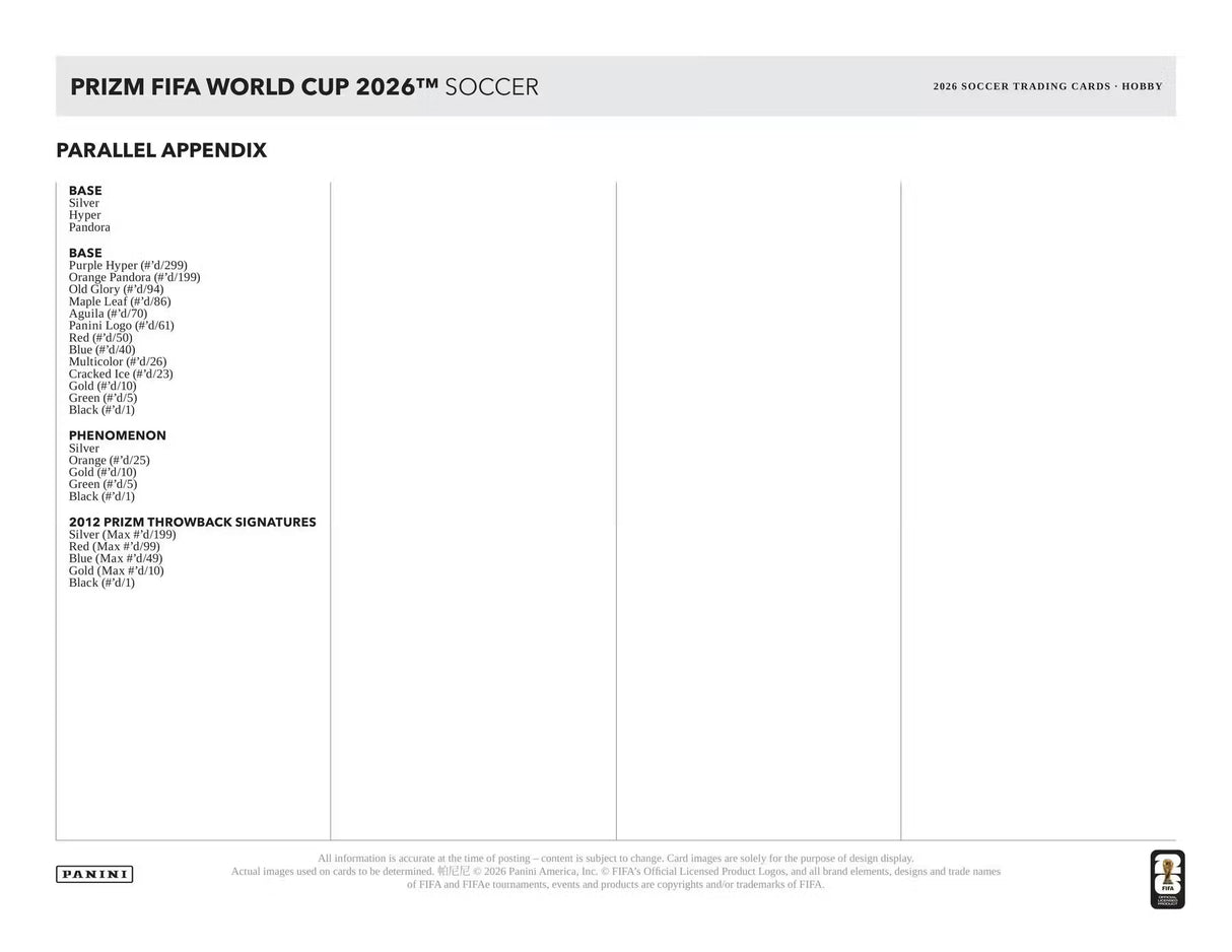 2026 Panini Prizm FIFA World Cup Soccer Hobby Box