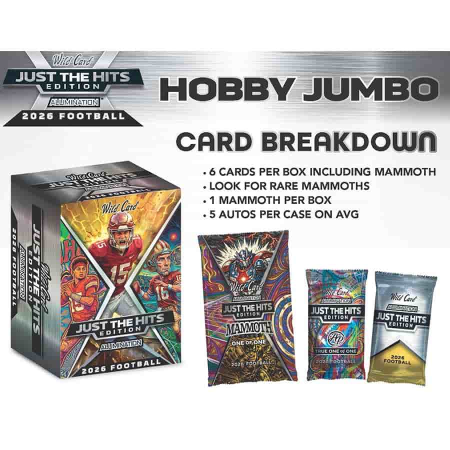 2026 Wild Card Alumination Just the Hits Football Hobby Jumbo Case