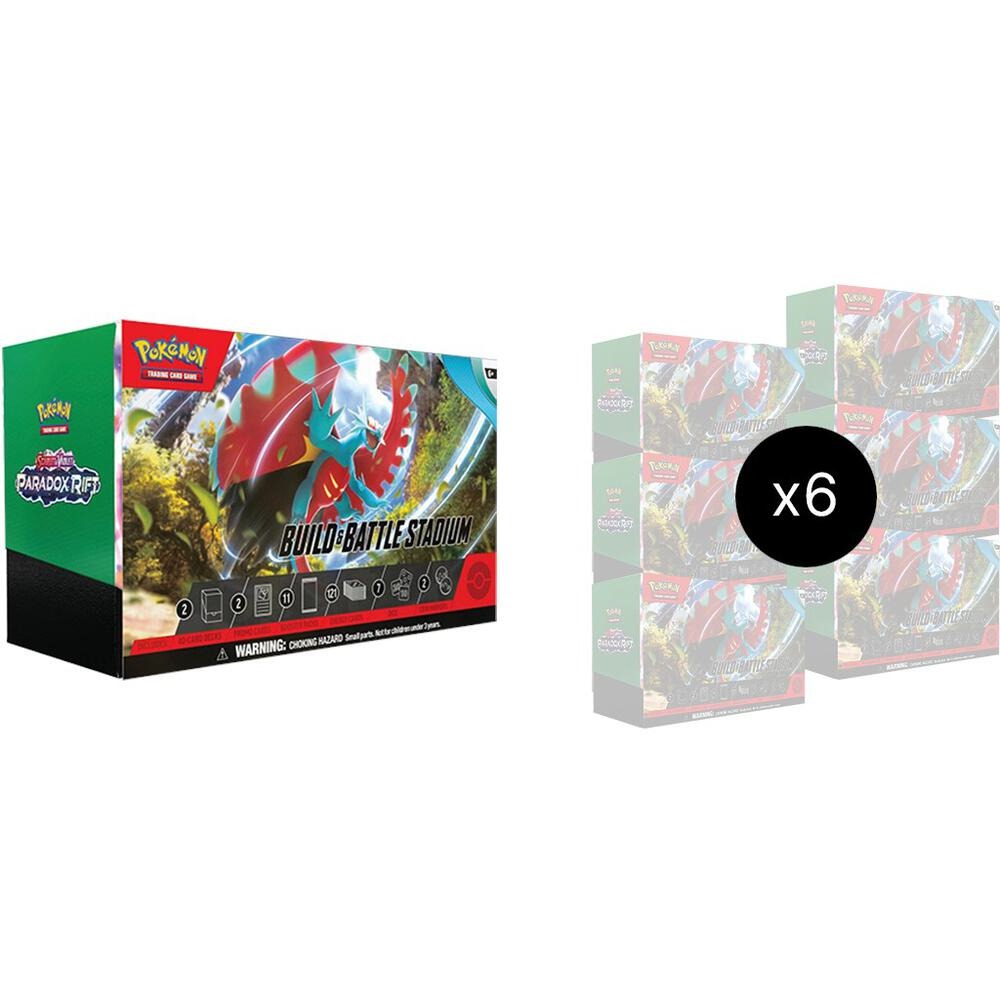 Pokemon TCG: Scarlet & Violet (SV04) Paradox Rift Build & Battle Stadium 6-Box Case