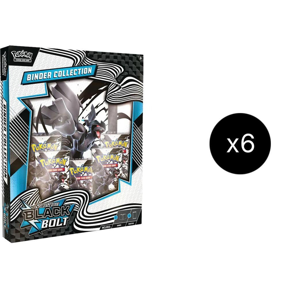 Pokemon TCG: Scarlet & Violet (SV10.5) Black Bolt Binder Collection 6-Box Case