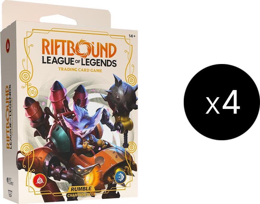 Riftbound League Of Legends: Champion 4-Deck Display (Rumble) Unleashed