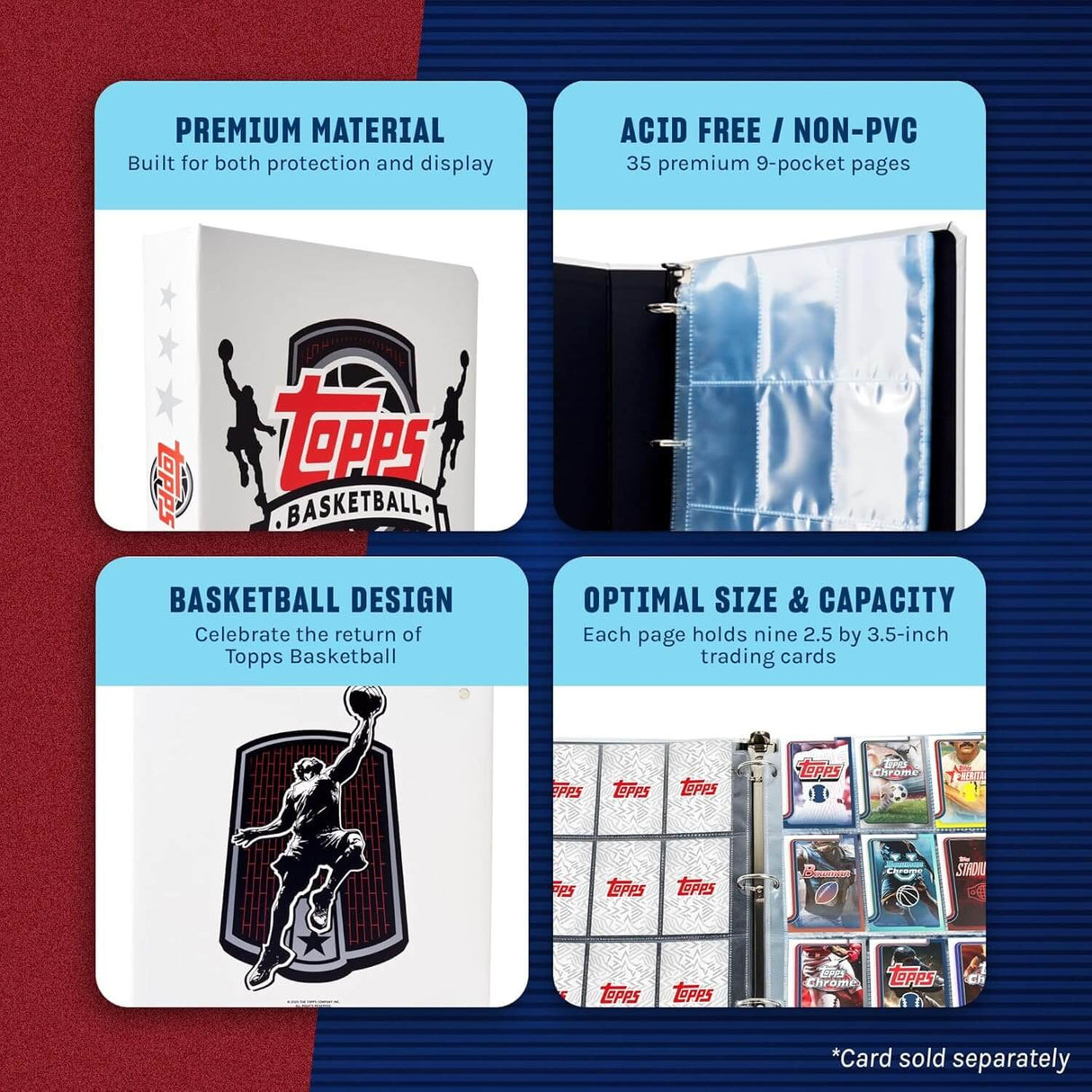 Topps Basketball Binder - 9 Pocket Trading Card Binder