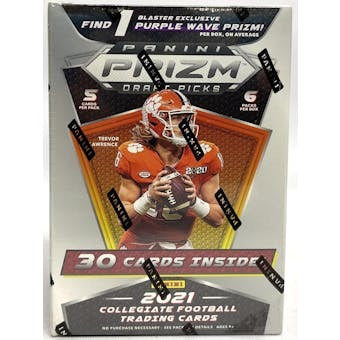 2021 Panini Prizm Draft Picks Football 6-Pack Blaster Box (Purple Wave Prizms!)
