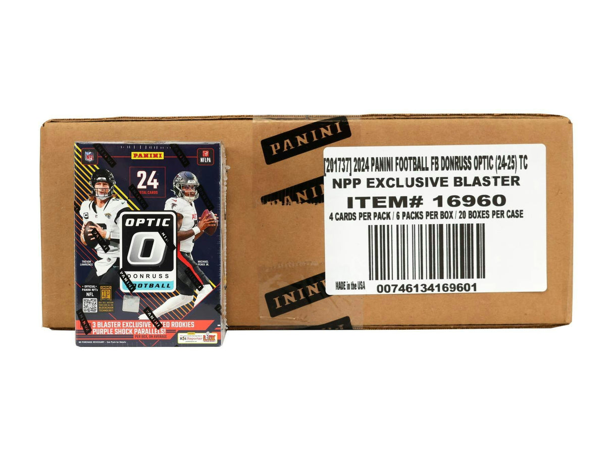 2024 Panini Donruss Optic Football 6-Pack Blaster 20-Box Case (Purple Shock)