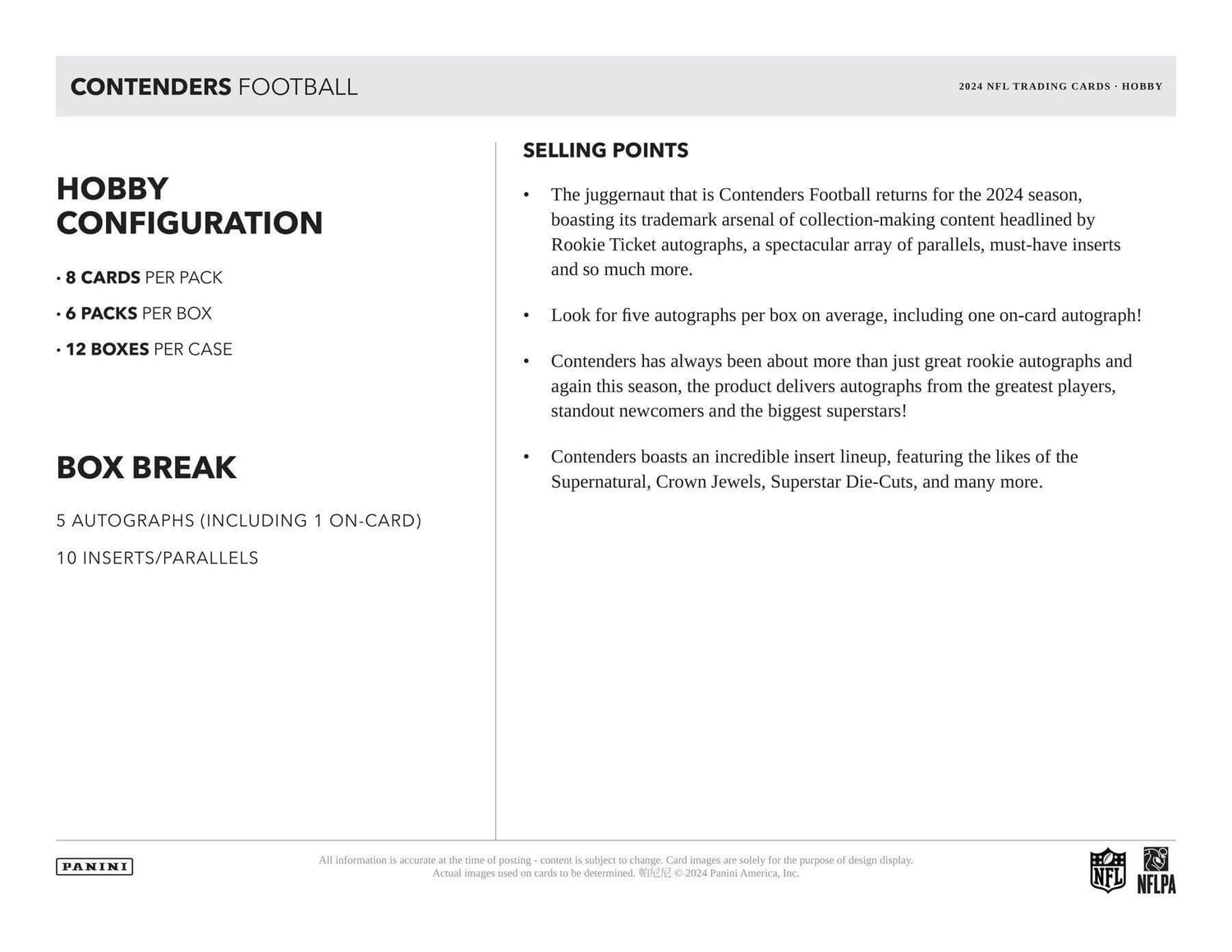 2024 Panini Contenders Football Hobby Pack