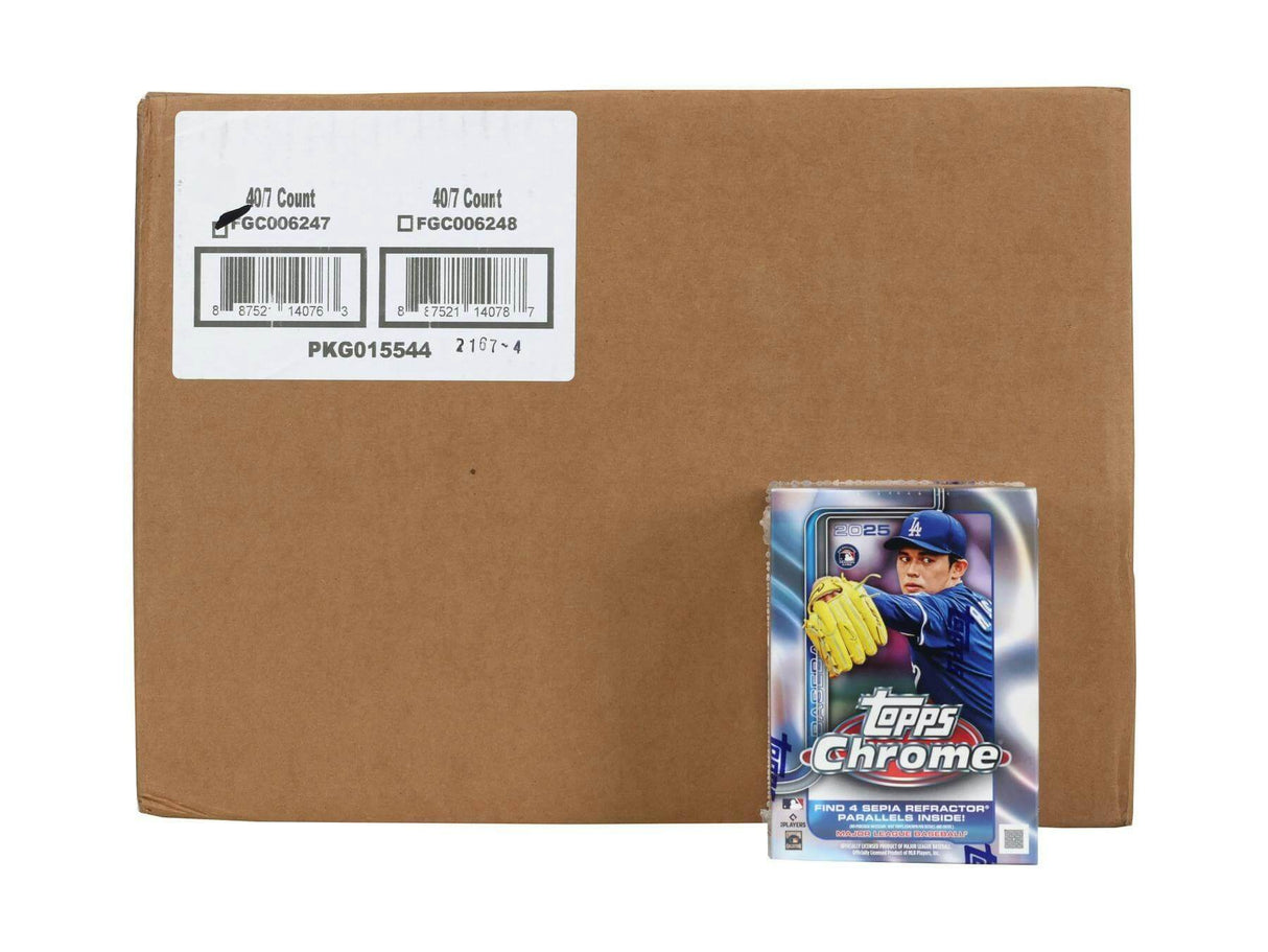 2025 Topps Chrome Baseball 7-Pack Blaster 40-Box Case