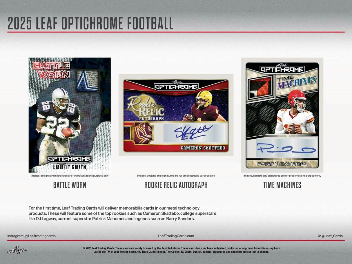 2025 Leaf Optichrome Football Hobby Jumbo Box