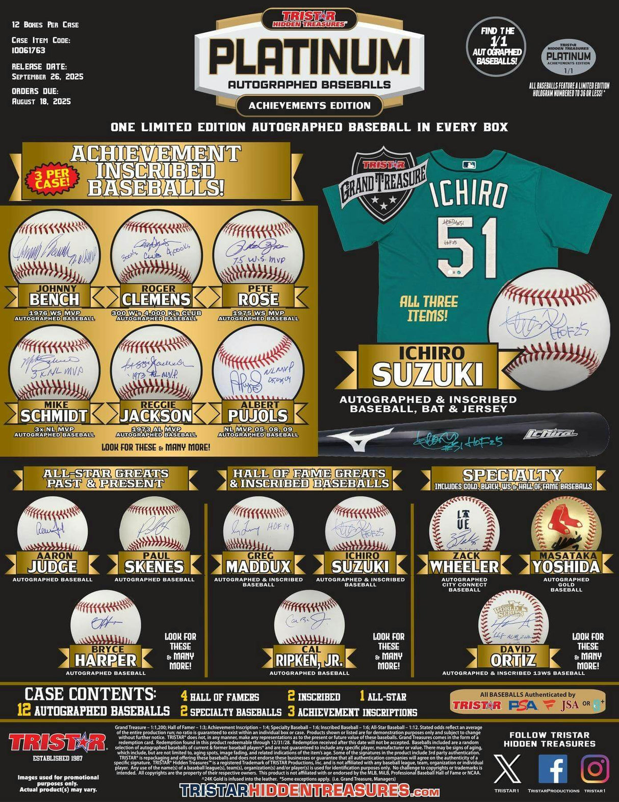 2025 TriStar Platinum Autographed Baseball Achievements Edition