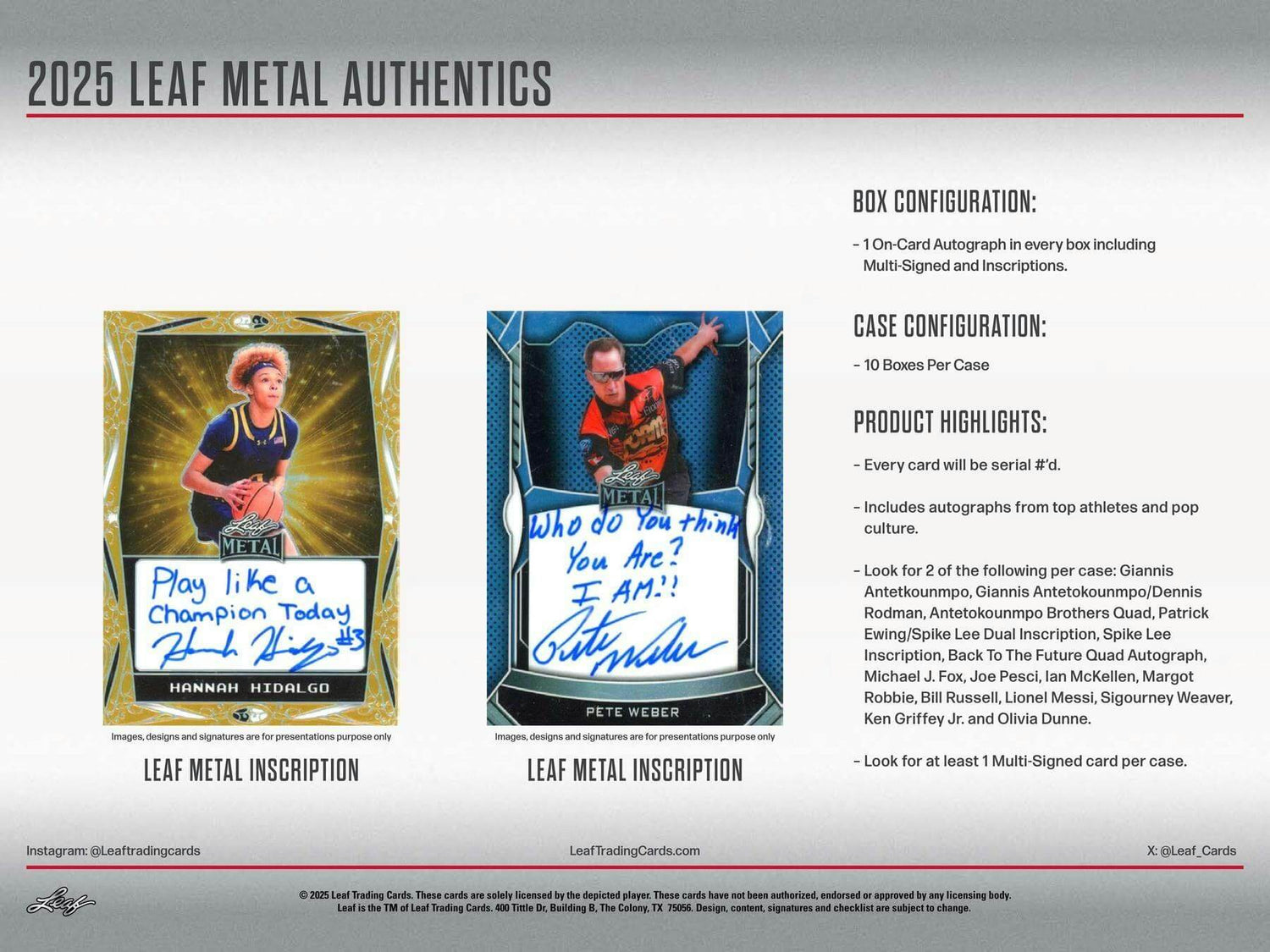 2025 Leaf Metal Authentics Multisport Hobby Box