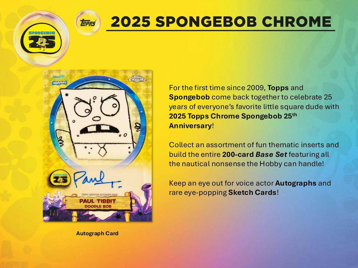 Topps 2025 SpongeBob Chrome 25th Anniversary 7-Pack Blaster Box