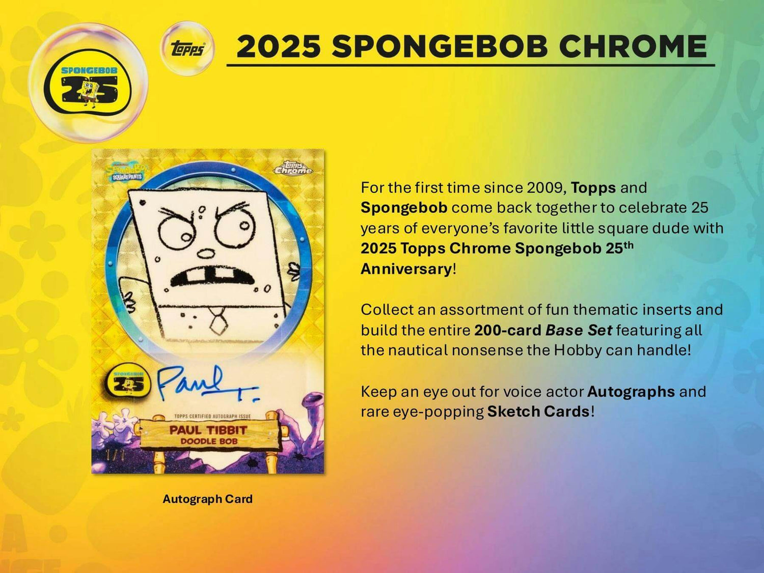 Topps 2025 SpongeBob Chrome 25th Anniversary 7-Pack Blaster Box
