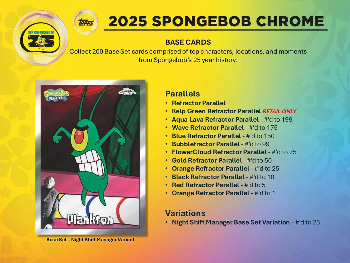 Topps 2025 SpongeBob Chrome 25th Anniversary 7-Pack Blaster Box
