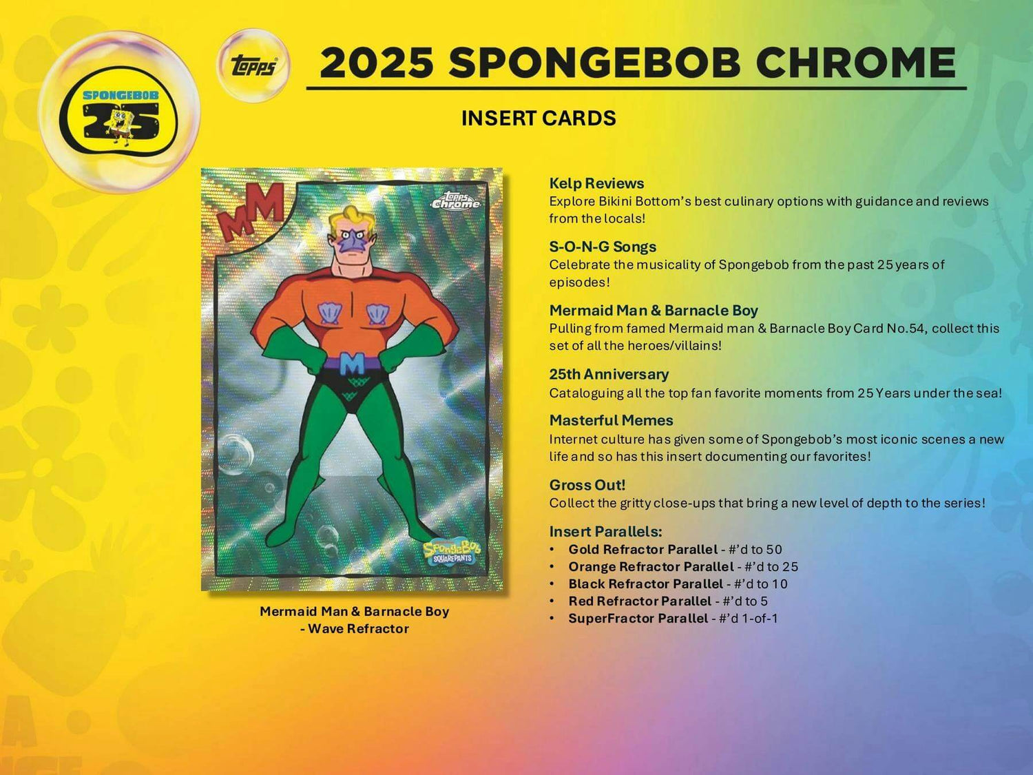 Topps 2025 SpongeBob Chrome 25th Anniversary 7-Pack Blaster Box