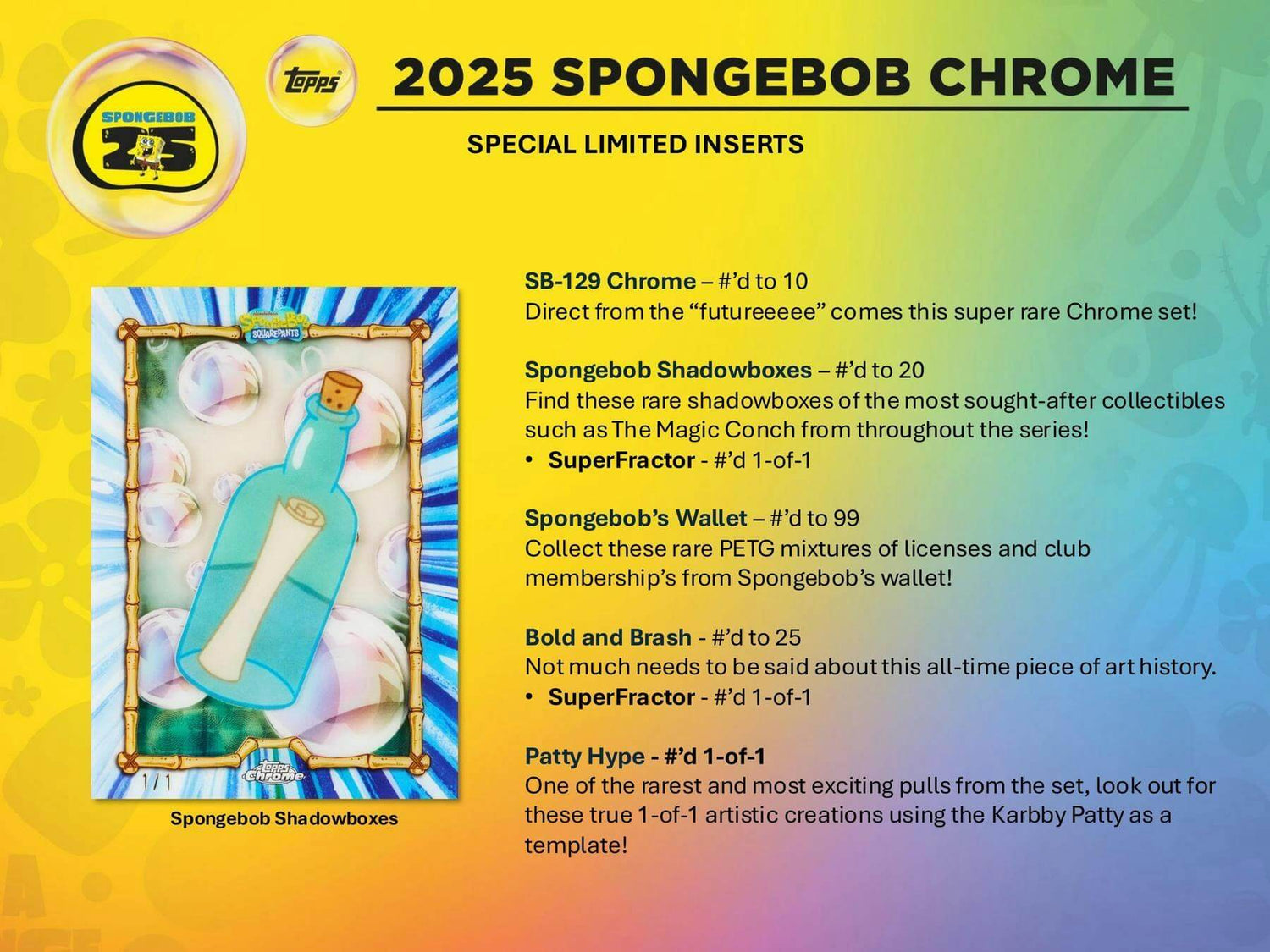 Topps 2025 SpongeBob Chrome 25th Anniversary 7-Pack Blaster Box