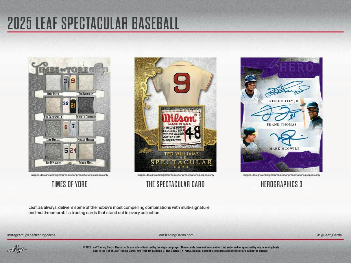 2025 Leaf Spectacular Baseball Hobby Box
