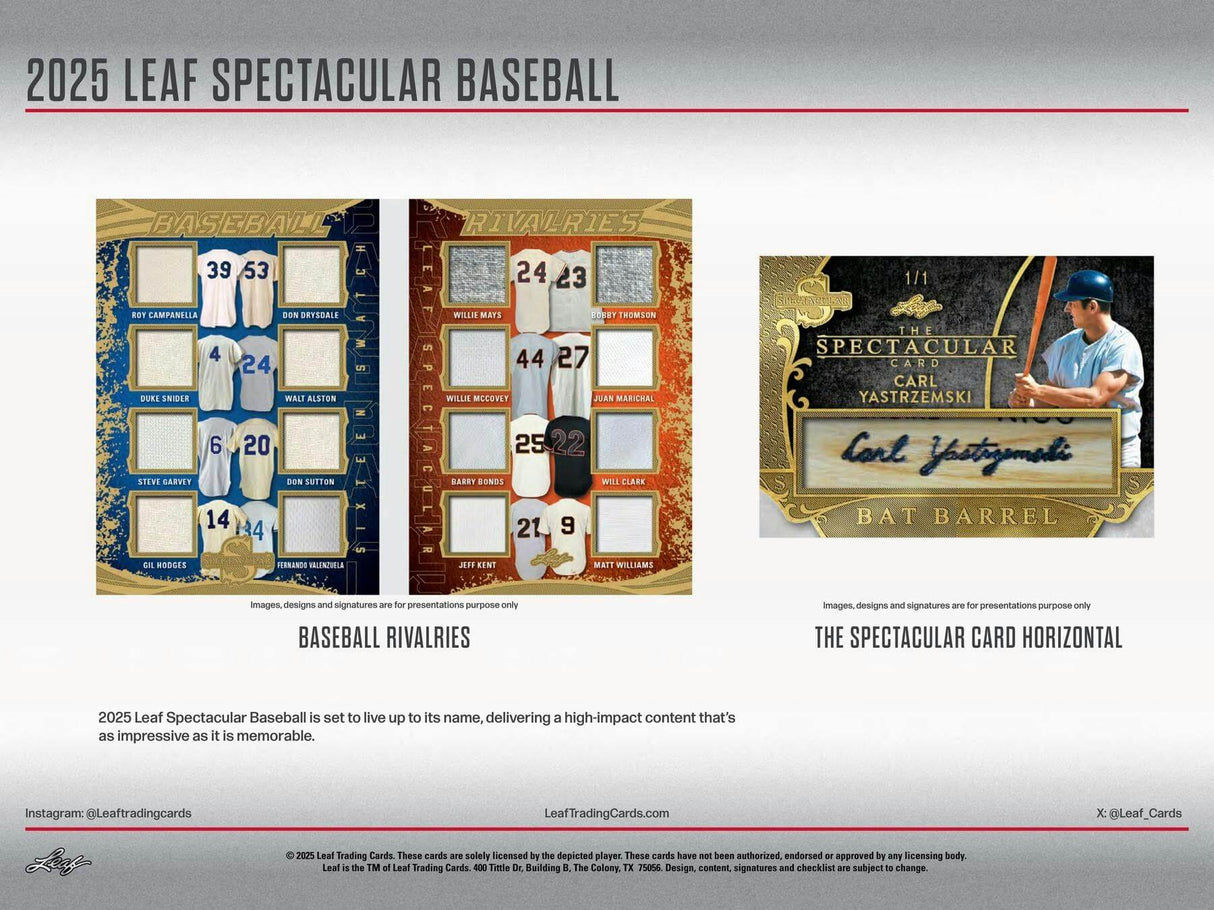 2025 Leaf Spectacular Baseball Hobby Box