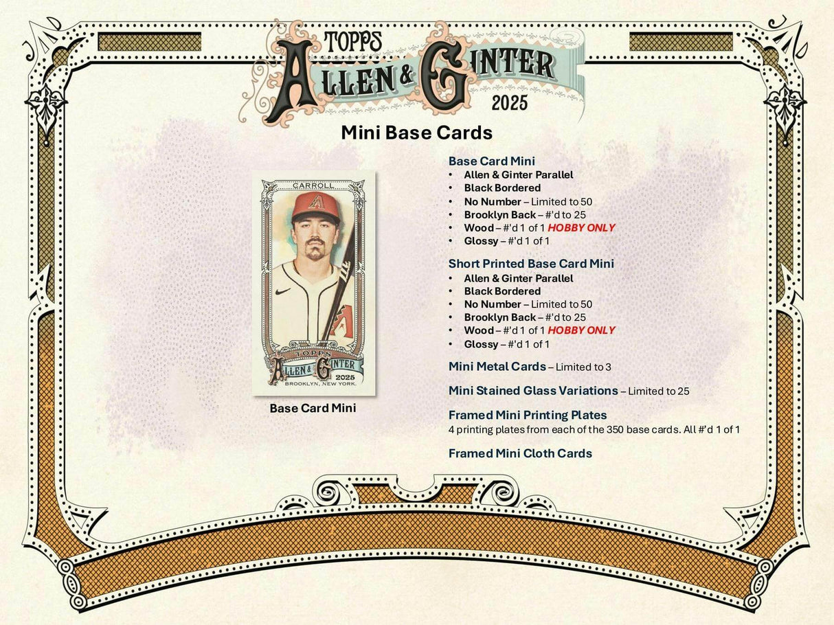 2025 Topps Allen & Ginter Baseball Hobby Box