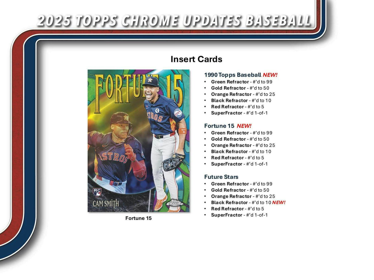 2025 Topps Chrome Update Series Baseball Hobby Pack