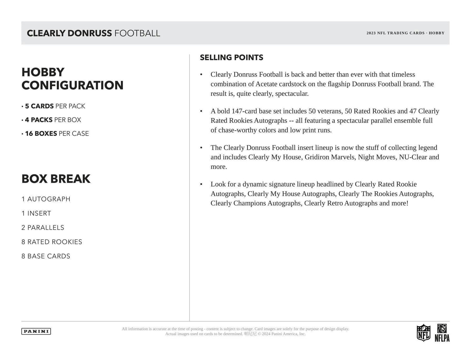 2023 Panini Clearly Donruss Football Hobby Box