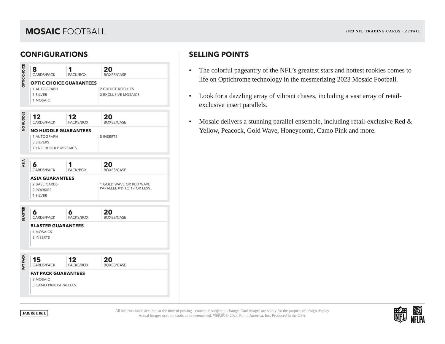 2023 Panini Mosaic Football Jumbo Value Pack