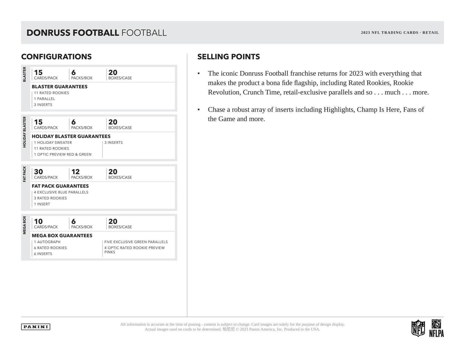 2023 Panini Donruss Football 6-Pack Blaster Box