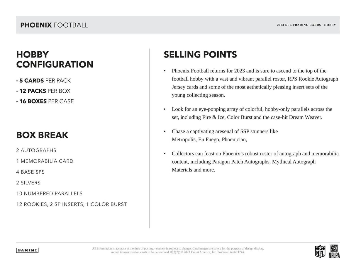 2023 Panini Phoenix Football Hobby Pack
