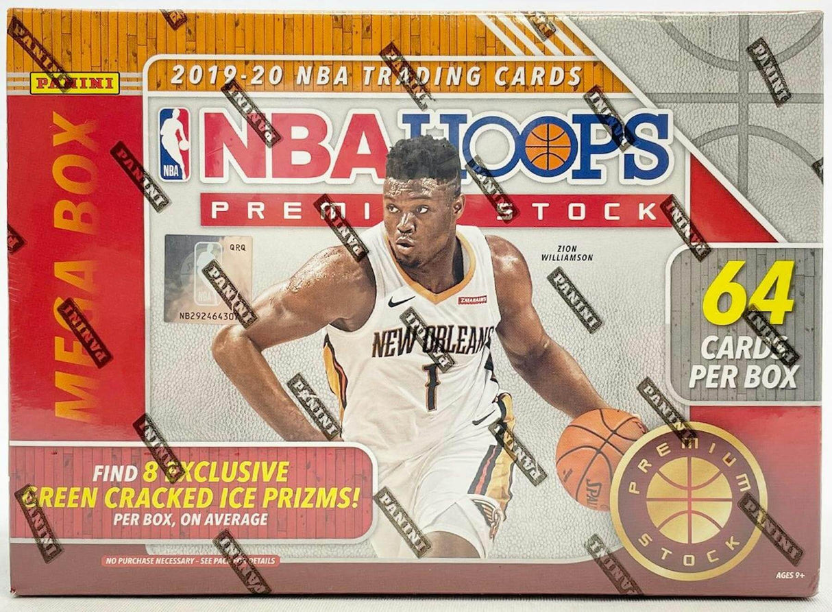 2019/20 Panini NBA Hoops Premium Stock Basketball Mega Box (64 Cards) (Green Ice)