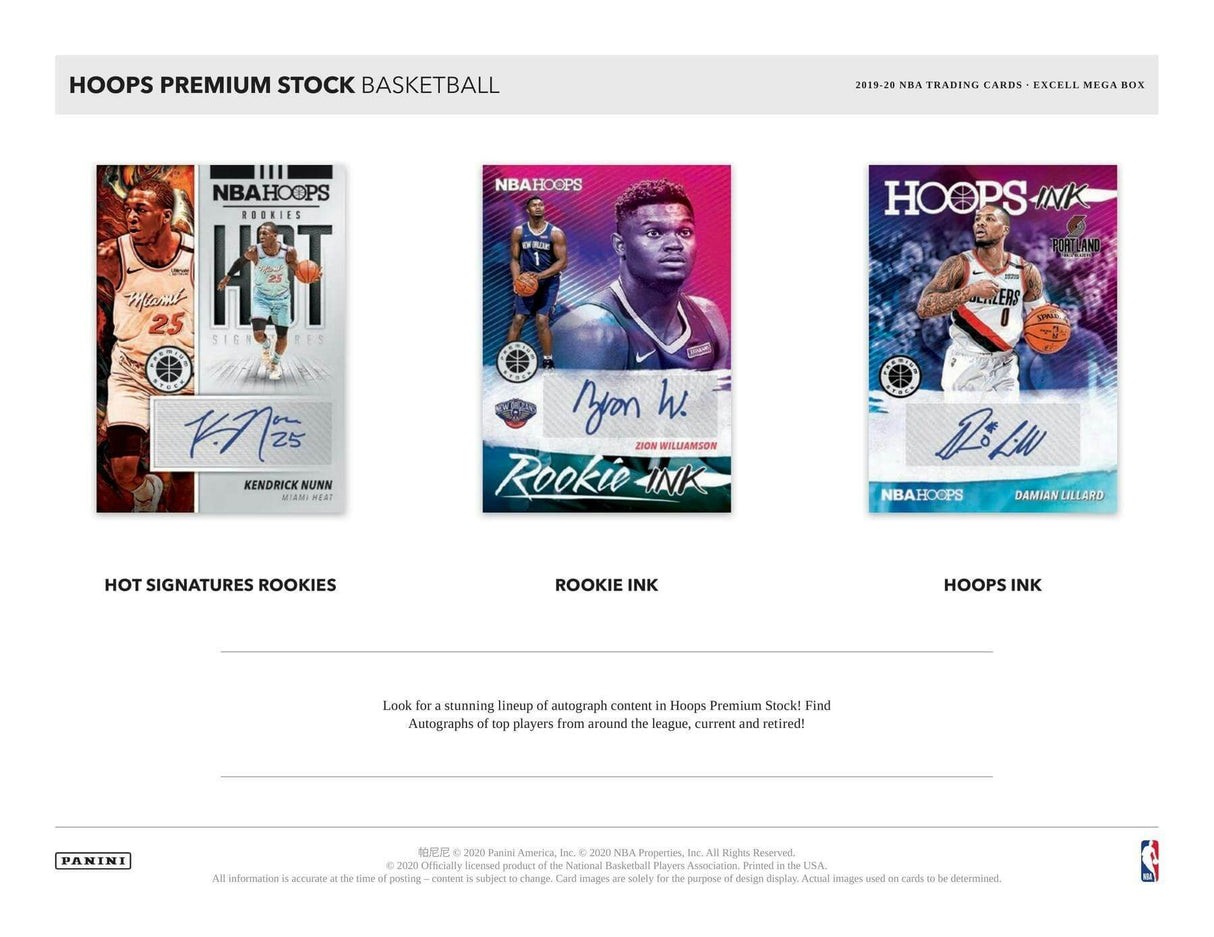2019/20 Panini NBA Hoops Premium Stock Basketball Mega Box (64 Cards) (Green Ice)