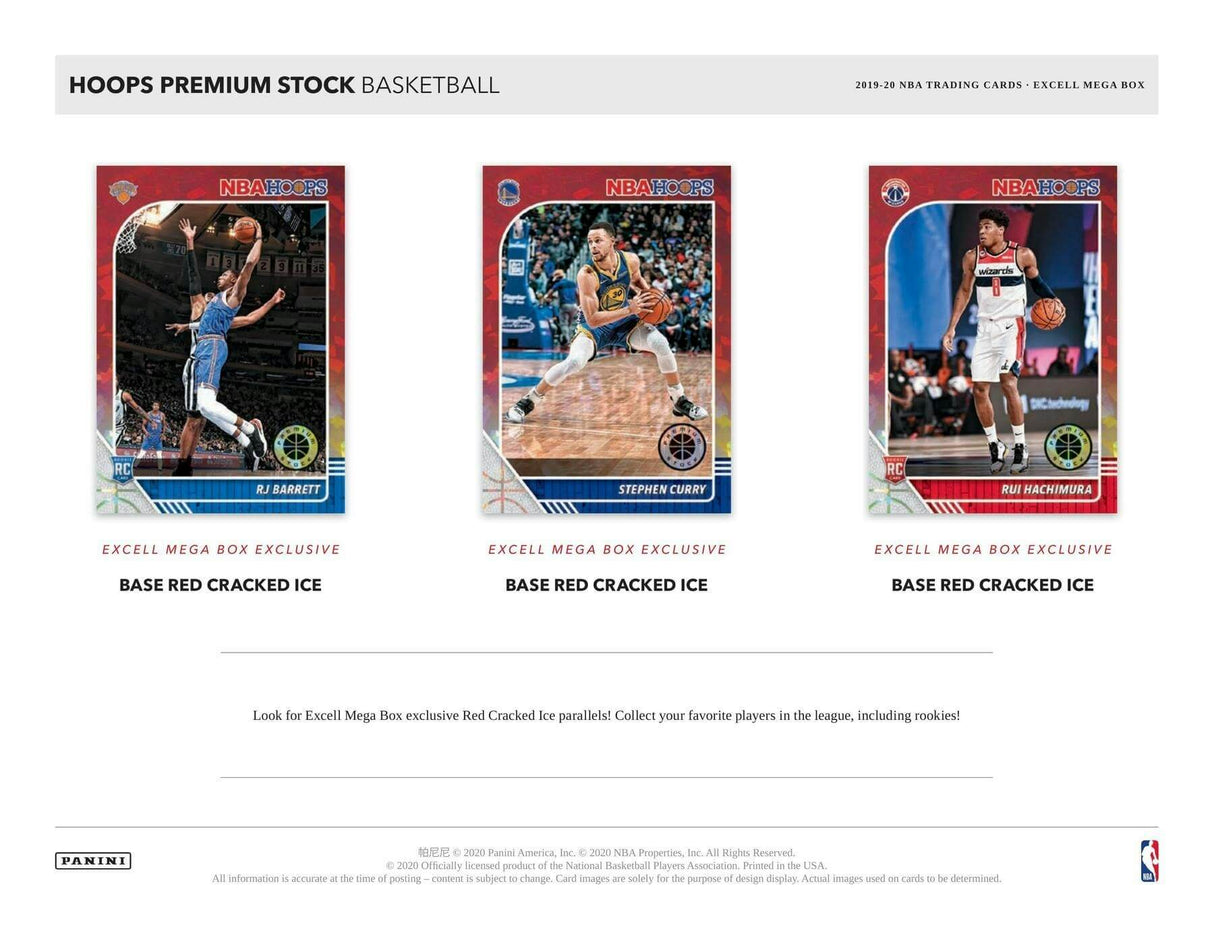 2019/20 Panini NBA Hoops Premium Stock Basketball Mega Box (64 Cards) (Green Ice)