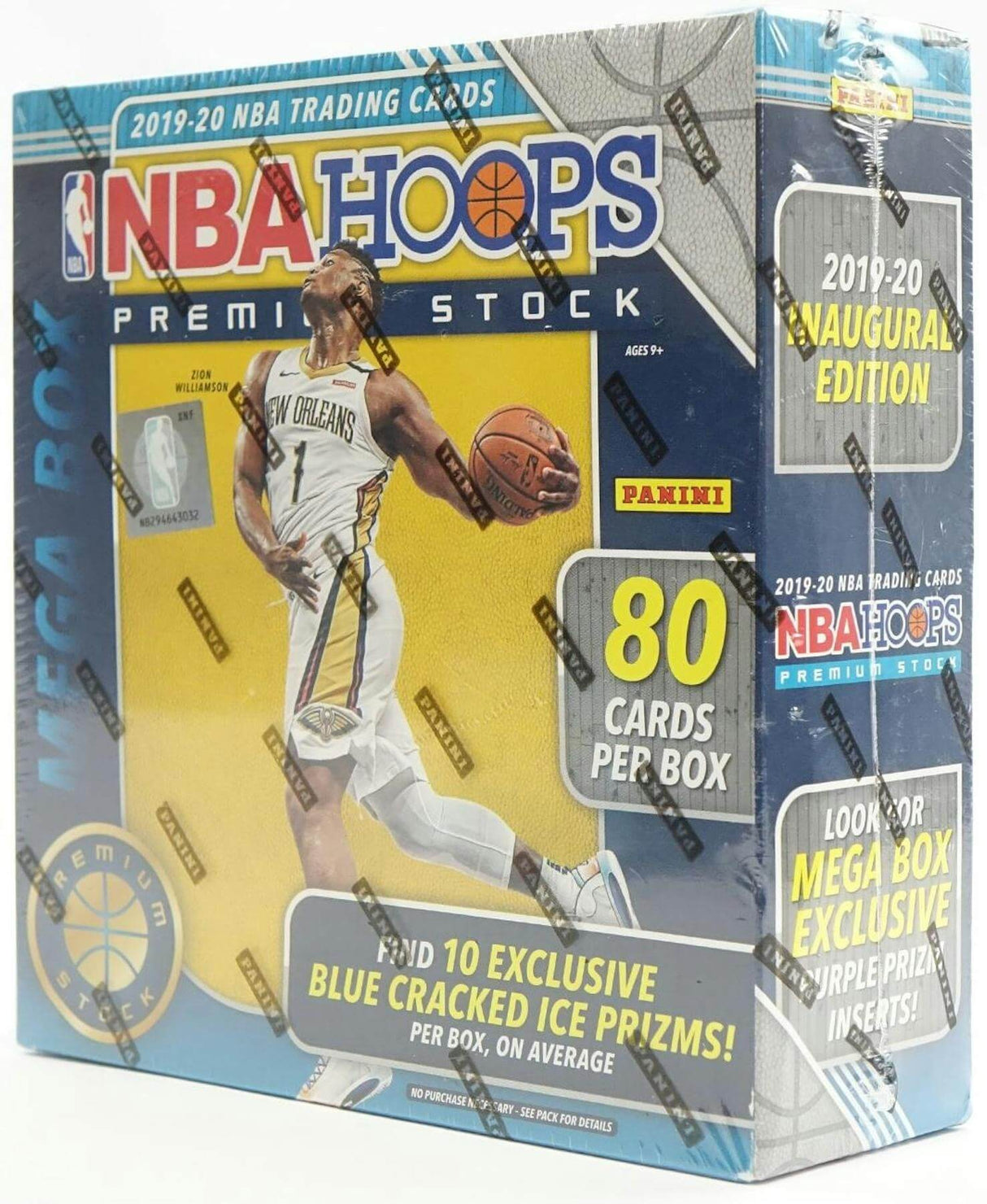 2019/20 Panini NBA Hoops Premium Stock Basketball Mega Box (80 Cards) (Blue Prizms)