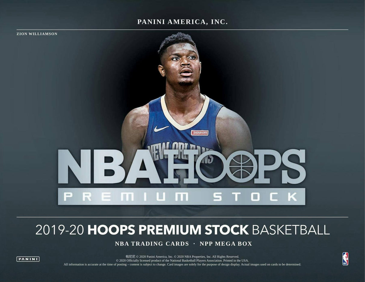 2019/20 Panini NBA Hoops Premium Stock Basketball Mega Box (80 Cards) (Blue Prizms)