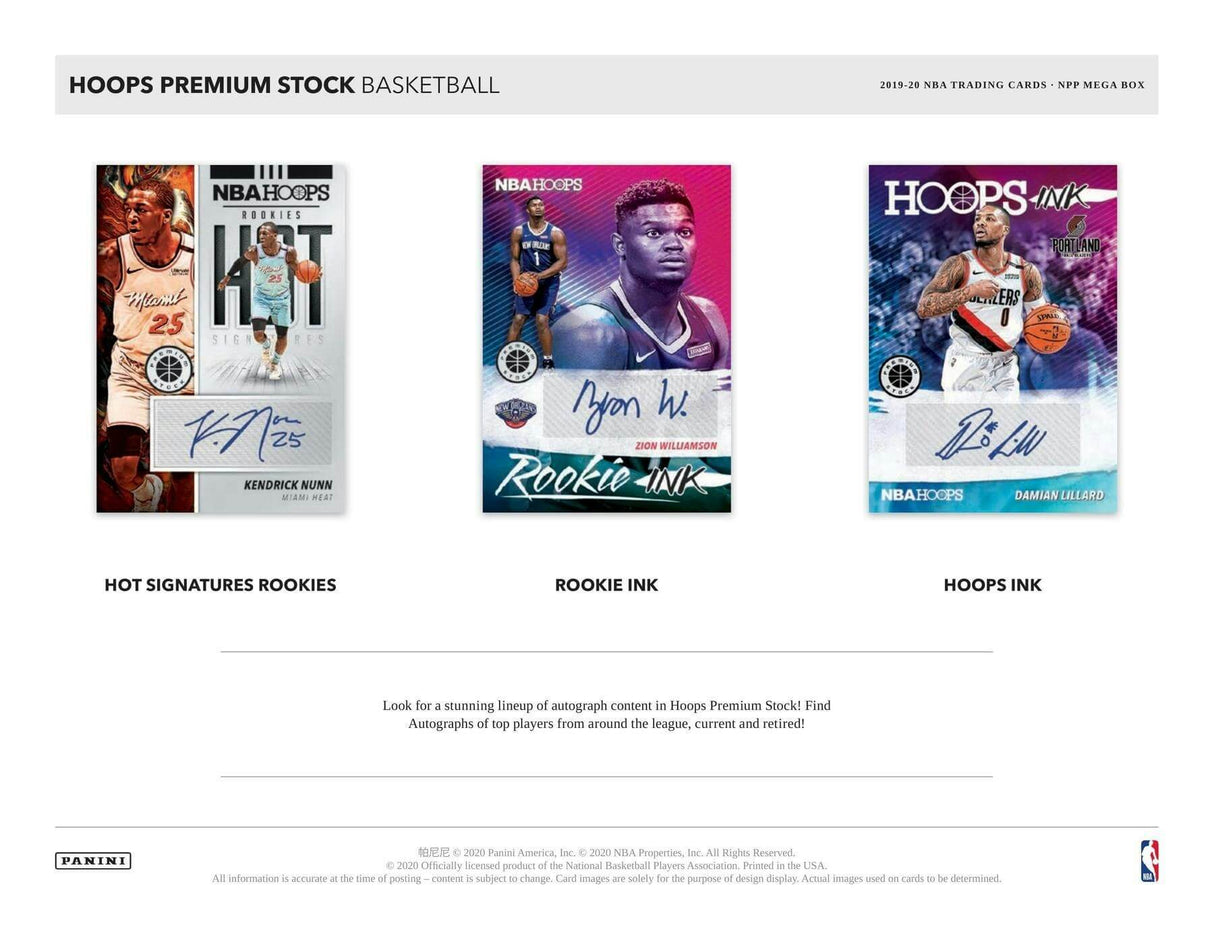 2019/20 Panini NBA Hoops Premium Stock Basketball Mega Box (80 Cards) (Blue Prizms)