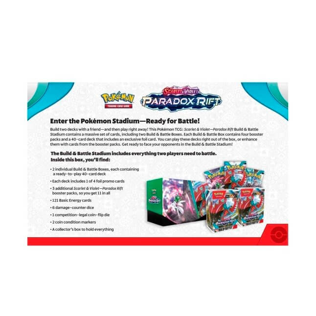 Pokemon TCG: Scarlet & Violet (SV04) Paradox Rift Build & Battle Stadium 6-Box Case