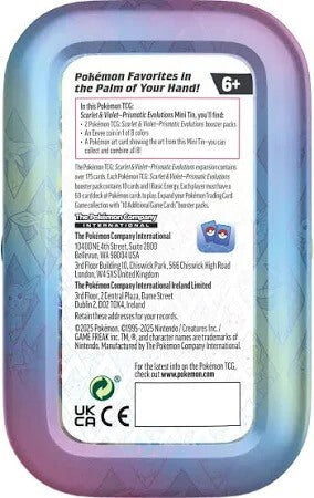 Pokemon TCG: Scarlet & Violet Prismatic Evolutions (SV8.5) Mini Tin