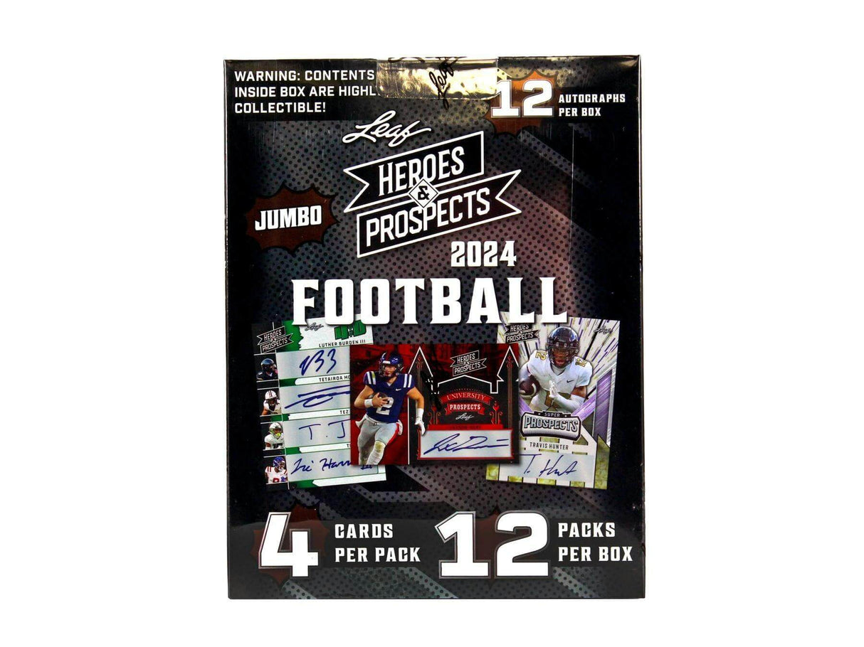 2024 Leaf Heroes & Prospects Football Hobby Jumbo Box