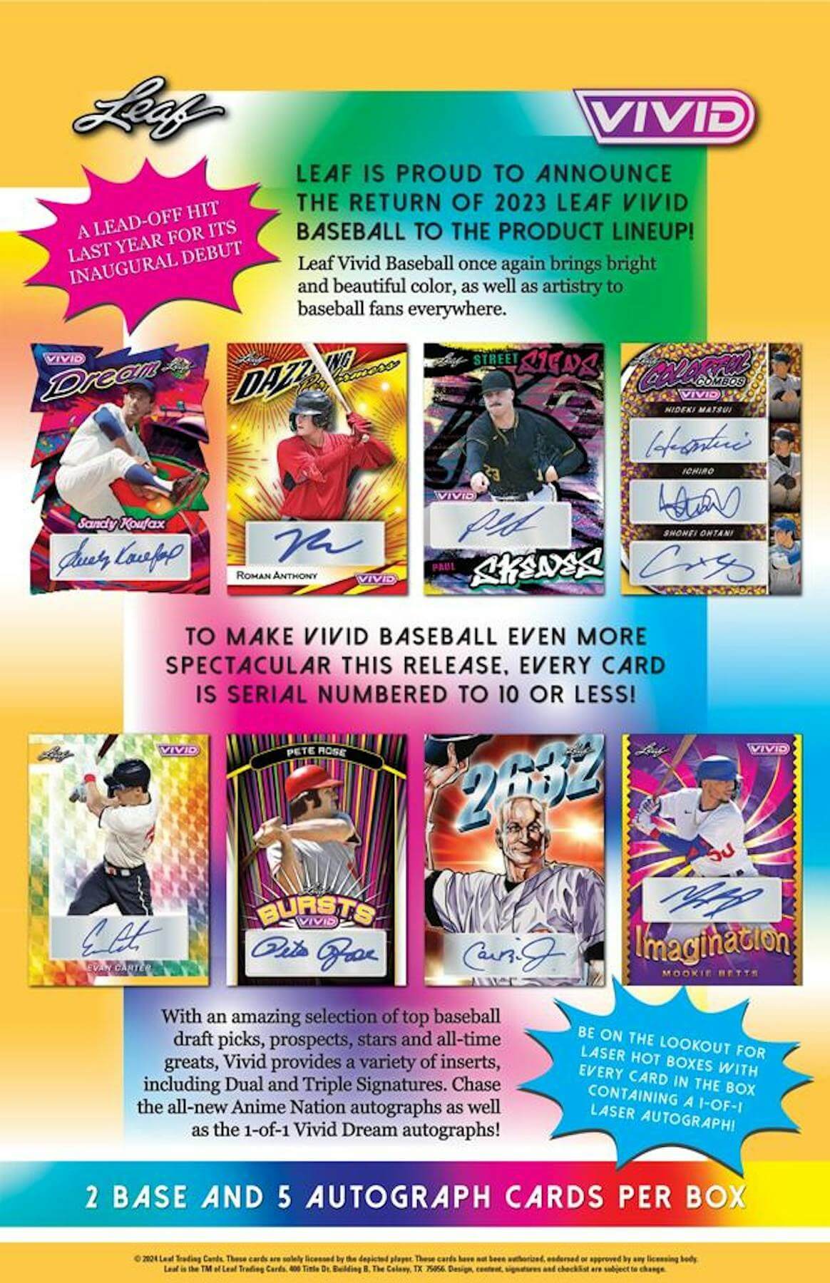 2023 Leaf Vivid Baseball Hobby Box