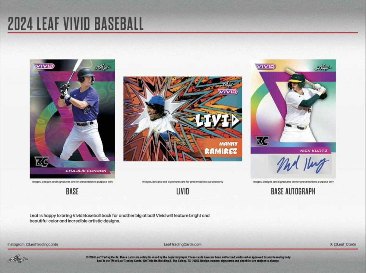 2024 Leaf Vivid Baseball Hobby Box