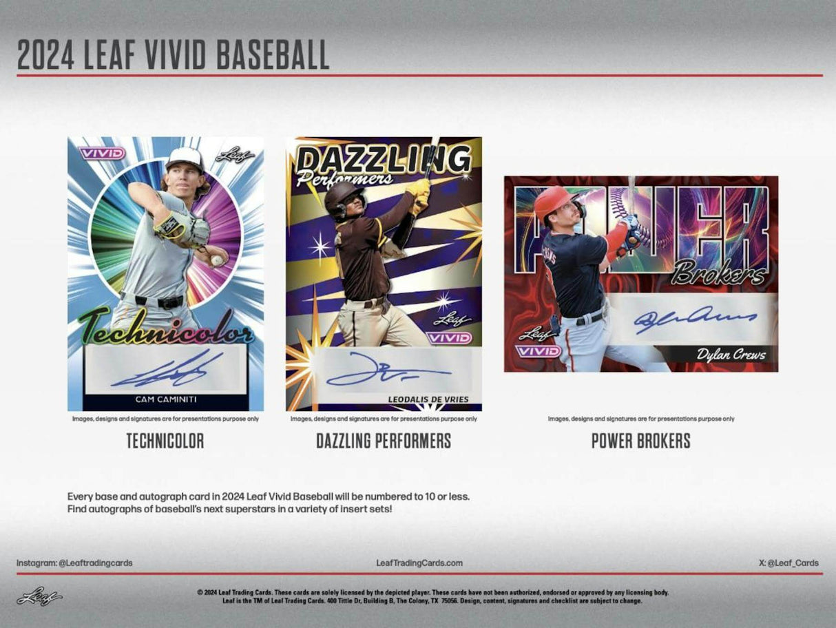 2024 Leaf Vivid Baseball Hobby Box