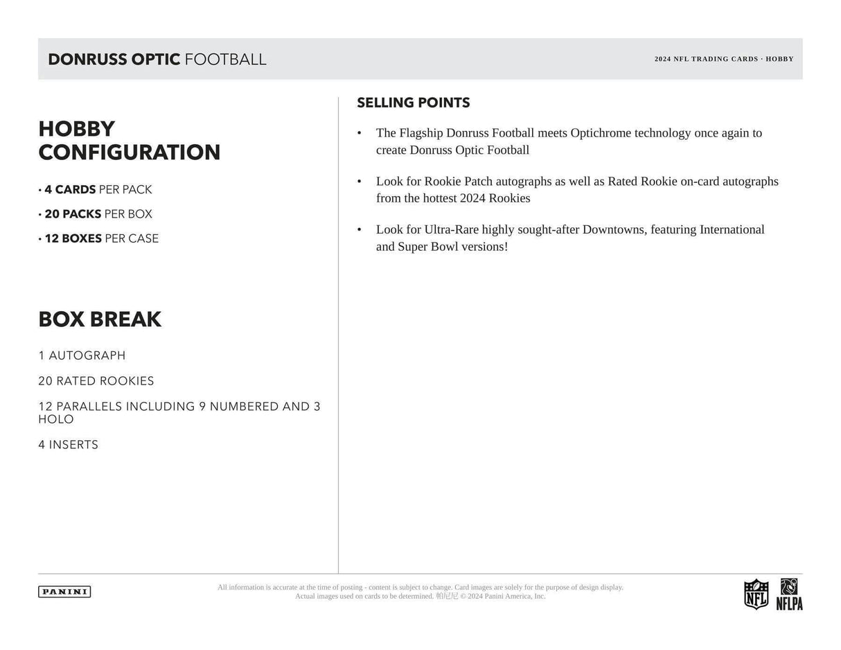 2024 Panini Donruss Optic Football Hobby Pack