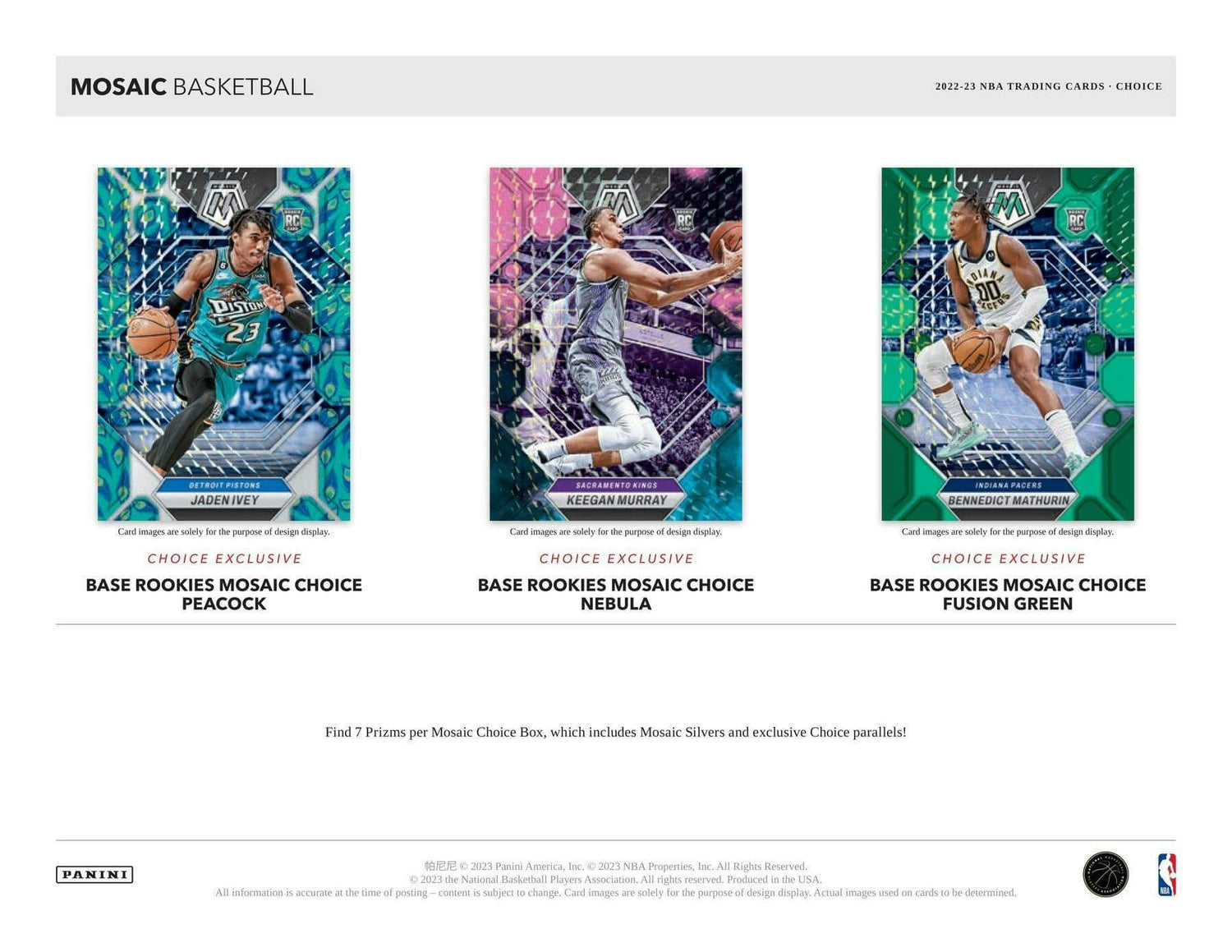 2022/23 Panini Mosaic Choice Basketball Hobby Box
